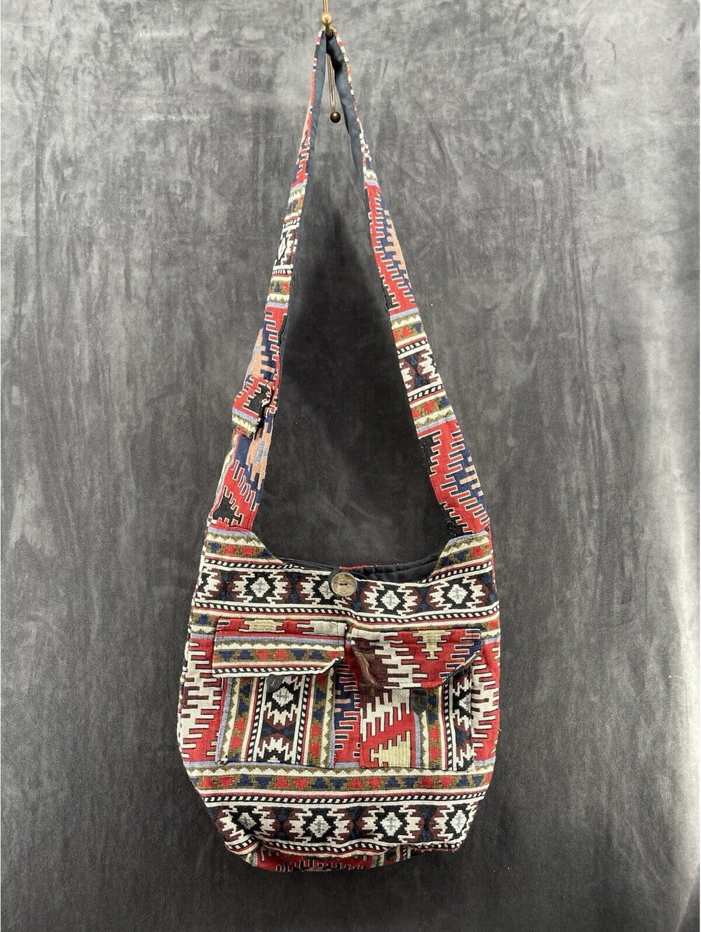 Tribe Azure Boho Tapestry Crossbody Shoulder Bag Southwestern Festival Purse